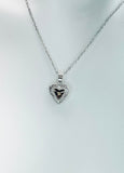 Silver Tiny Heart Locket Necklace, Delicate Stainless Steel Chain