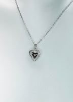 Silver Tiny Heart Locket Necklace, Best Valentine Gift, Delicate Necklace, Dainty, Simple, Minimalist, Gold Chain Necklace, N5077