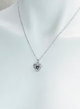 Silver Tiny Heart Locket Necklace, Delicate Stainless Steel Chain