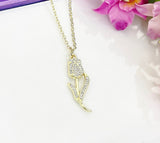 Gold Tulip Necklace Birthday Gifts, Personalized Gifts, N5084A