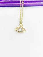 Evil Eye Necklace, Delicate, Dainty Necklace, Simple Necklace, Minimalist Necklace, Gold Chain Necklace, N5094