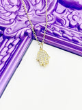 Hamsa Hand Necklace, Simple Necklace, Minimalist Necklace, Gold Chain Necklace, N5101