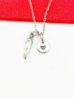 Hot Chili Pepper Necklace, Cheerleader Team Gifts Valentine Gift, Birthday Gift, Personized Initial Necklace, N5025