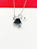Grand Piano Necklace, Piano Music Gifts, Valentine Gift, Birthday Gift, Personized Initial Necklace, N5028