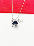 Grand Piano Necklace, Piano Music Gifts, Valentine Gift, Birthday Gift, Personized Initial Necklace, N5028