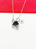 Grand Piano Necklace, Piano Music Gifts, Valentine Gift, Birthday Gift, Personized Initial Necklace, N5028