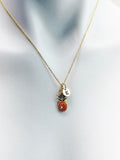 Gold Pineapple Initial Necklace, Tropical Fruit Gift