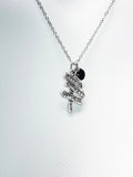 Succes Necklace, Silver Success Money Happiness Charms, Valentine Gift, Birthday Gift, Personized Initial Necklace, N5036