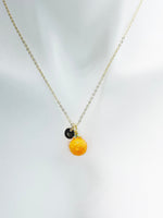 Orange Fruit Necklace, Foodie Gift, Girlfriends Gift, Birthday Gift, Personized Initial Necklace, N5045