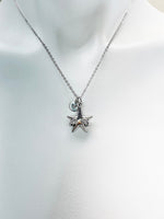 Winged Star Necklace, Valentine Gift, Birthday Gift, Personized Initial Necklace, N5048