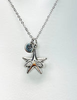 Winged Star Necklace, Valentine Gift, Birthday Gift, Personized Initial Necklace, N5048