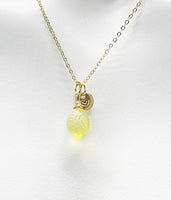 Lemon Necklace, Foodie Gift, Girlfriends Gift, Birthday Gift, Personized Initial Necklace, N5052