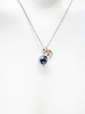 Silver Snowflake Obsidian Necklace, Natural Gemstone Jewelry, N5055