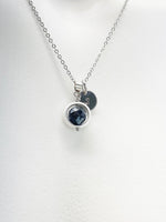 Silver Snowflake Obsidian Necklace, Natural Snowflake Obsidian Gemstone Jewelry, N5055