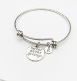 Never Give Up Bracelet, Birthday Gift, Personized Initial Bracelet, N5058