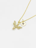 Gold Bee Necklace – Dainty Honeybee Pendant Nature Lover Gift Jewelry, N5058