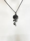 Black Rose Necklace, Valentine Jewelry Gift, N5108