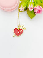 Valentine Gift for Girlfriends from Boyfriends, Red Heart Cupid Arrow Necklace, Personized Gift, N5112