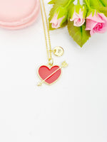 Valentine Gift for Girlfriends from Boyfriends, Red Heart Cupid Arrow Necklace, Personized Gift, N5112