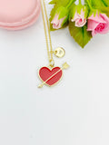 Valentine Gift for Girlfriends from Boyfriends, Red Heart Cupid Arrow Necklace, Personized Gift, N5112