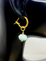 Larimar Earrings, Gold Or silver Earrings, Natural Gemstone Jewelry, N5116
