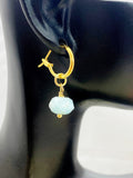 Larimar Earrings, Gold Earrings, Natural Gemstone Jewelry, N5117