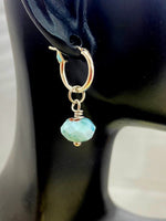 Larimar Earrings, Silver Earrings, Natural Gemstone Jewelry, N5118