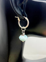 Larimar Earrings, Silver Earrings, Natural Gemstone Jewelry, N5118