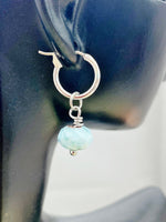 Larimar Earrings, Silver Earrings, Natural Gemstone Jewelry, N5118