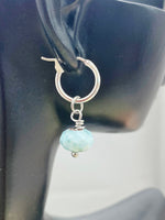 Larimar Earrings, Silver Earrings, Natural Gemstone Jewelry, N5118