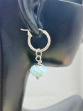 Larimar Earrings, Silver Earrings, Natural Gemstone Jewelry, N5118
