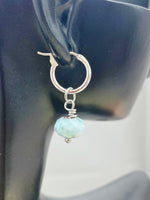 Larimar Earrings, Silver Earrings, Natural Gemstone Jewelry, N5118