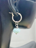 Larimar Earrings, Silver Earrings, Natural Gemstone Jewelry, N5118