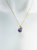 Amethyst Necklace, Natural Amethyst Gemstone Jewelry, Delicate, Dainty, Simple, Minimalist, Gold Chain Necklace, N5060