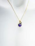 Amethyst Necklace, Natural Amethyst Gemstone Jewelry, Delicate, Dainty, Simple, Minimalist, Gold Chain Necklace, N5060