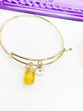 Agate Bracelet, Orange Natural Agate Gemstone Jewelry, Simple Gold Bracelet, N5067