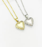 Tiny Heart Locket Necklace, Best Valentine Gift, Delicate Necklace, Dainty, Simple, Minimalist, Gold Chain Necklace, N5075