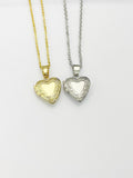 Tiny Heart Locket Necklace, Best Valentine Gift, Delicate Necklace, Dainty, Simple, Minimalist, Gold Chain Necklace, N5075