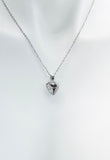 Silver Tiny Heart Locket Necklace, Delicate Stainless Steel Chain