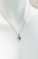 Silver Tiny Heart Locket Necklace, Best Valentine Gift, Delicate Necklace, Dainty, Simple, Minimalist, Gold Chain Necklace, N5077