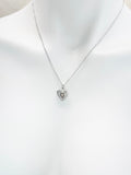Silver Tiny Heart Locket Necklace, Best Valentine Gift, Delicate Necklace, Dainty, Simple, Minimalist, Silver Chain Necklace, N5077
