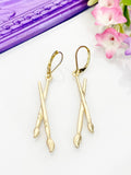 Artist Paintbrush Earrings, Gold Stainless Steel Hypoallergenic Earrings, N5082