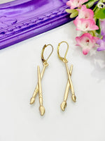 Artist Paintbrush Earrings, Gold Stainless Steel Hypoallergenic Earrings, N5082