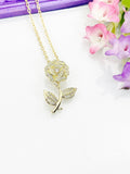 Peony Necklace, Delicate Necklace, Dainty Necklace, Simple Necklace, Minimalist Necklace, Gold Chain Necklace, N5085