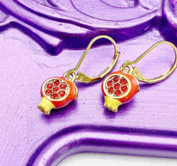 Pomegranate Earrings, Gold Stainless Steel Hypoallergenic Earrings, N5089
