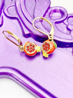 Pomegranate Earrings, Gold Stainless Steel Hypoallergenic Earrings, N5089