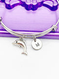 Dolphin Bracelet, Birthday Gift, Personized Initial Bracelet, N5092