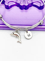 Dolphin Bracelet, Birthday Gift, Personized Initial Bracelet, N5092