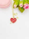 Valentine Gift for Girlfriends from Boyfriends, Red Heart Cupid Arrow Necklace, Personized Gift, N5112