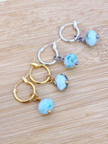 Larimar Earrings, Gold Or silver Earrings, Natural Gemstone Jewelry, N5116